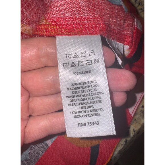 Sigrid Olsen Red Floral Sleeveless Linen Dress M Sustainable Travel Resort - Picture 6 of 10